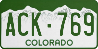 CO license plate ACK769