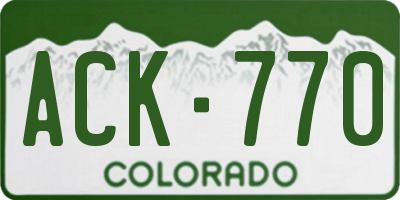 CO license plate ACK770