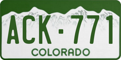 CO license plate ACK771