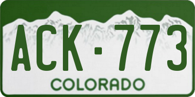 CO license plate ACK773