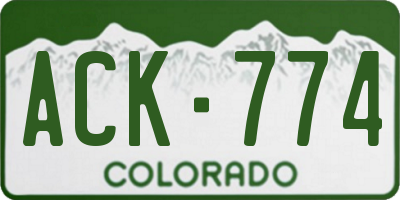 CO license plate ACK774