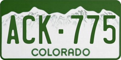CO license plate ACK775