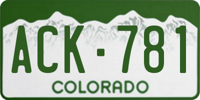 CO license plate ACK781