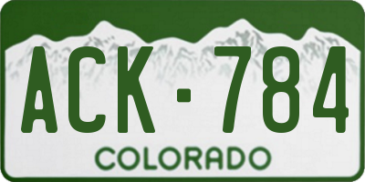 CO license plate ACK784