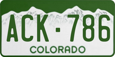 CO license plate ACK786