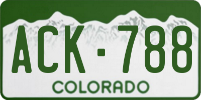CO license plate ACK788