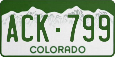 CO license plate ACK799