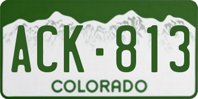 CO license plate ACK813
