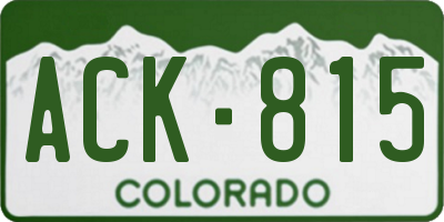 CO license plate ACK815