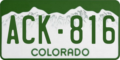 CO license plate ACK816