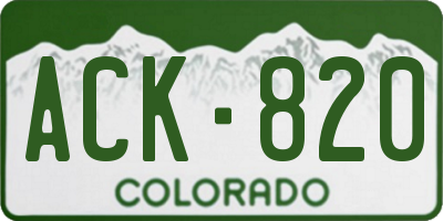 CO license plate ACK820