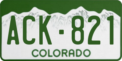 CO license plate ACK821