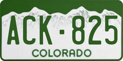CO license plate ACK825