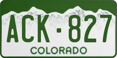 CO license plate ACK827