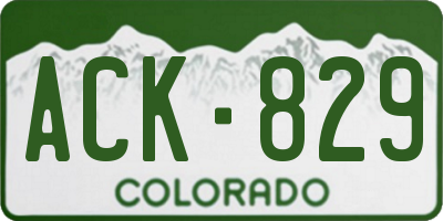 CO license plate ACK829