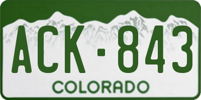CO license plate ACK843