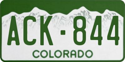 CO license plate ACK844