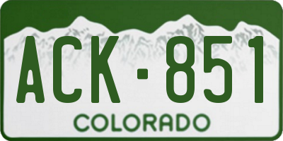 CO license plate ACK851