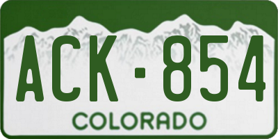 CO license plate ACK854