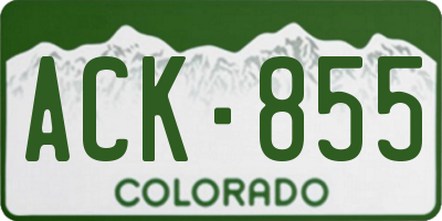 CO license plate ACK855