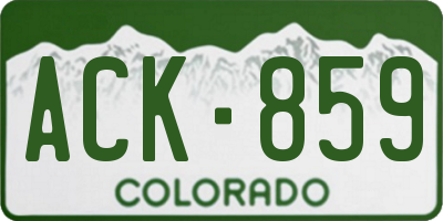 CO license plate ACK859