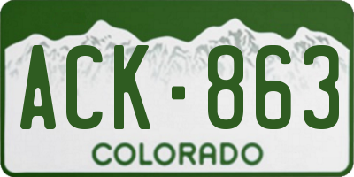 CO license plate ACK863