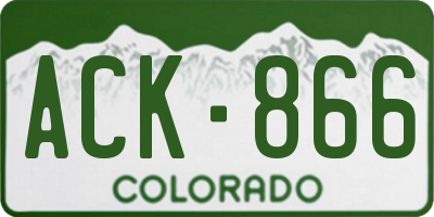 CO license plate ACK866