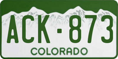CO license plate ACK873
