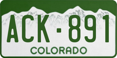 CO license plate ACK891