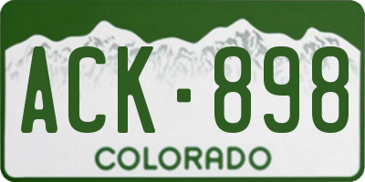 CO license plate ACK898