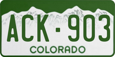 CO license plate ACK903