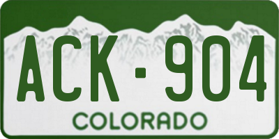 CO license plate ACK904