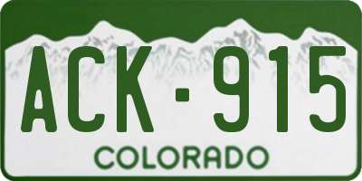 CO license plate ACK915