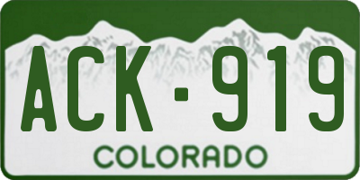 CO license plate ACK919