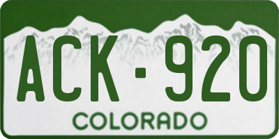 CO license plate ACK920
