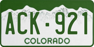 CO license plate ACK921