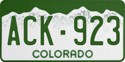 CO license plate ACK923