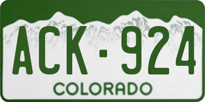 CO license plate ACK924