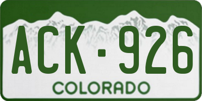 CO license plate ACK926