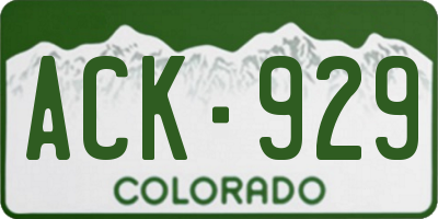 CO license plate ACK929