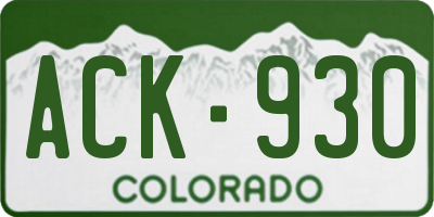 CO license plate ACK930