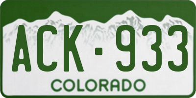 CO license plate ACK933