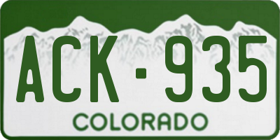 CO license plate ACK935