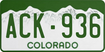 CO license plate ACK936
