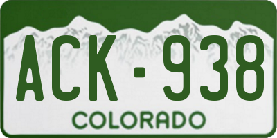 CO license plate ACK938