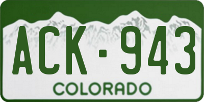 CO license plate ACK943