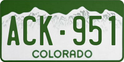 CO license plate ACK951