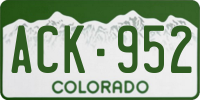 CO license plate ACK952