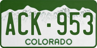 CO license plate ACK953