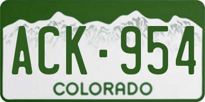 CO license plate ACK954